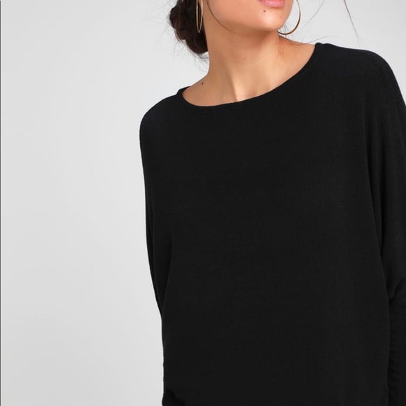 Textured Knit Dolman Blouse Black - Picture 8 of 14